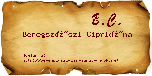 Beregszászi Cipriána névjegykártya